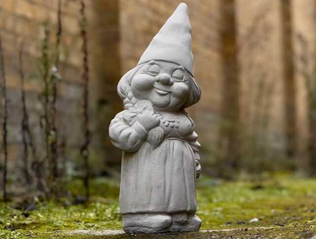 Garden Gnome Statue Concrete Elf Decoration Stone Troll Figurine Yard ...