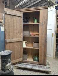 Rustic Linen Cupboard Kitchen Pantry, Larder, Hallway Storage Cabinet