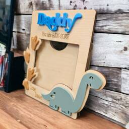 Daddy/Dad Magnetic Photo Frame, Personalised Dinosaur Theme, Father's Day Gift, Gift For Grandad - thumbnail 2