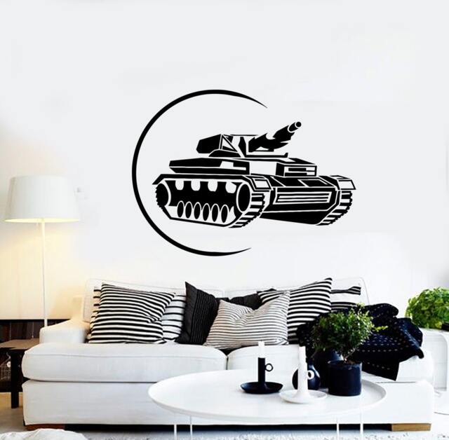 Wall Vinyl Tank War Target Military Army Guaranteed Quality Decal Mural Art 1625Dz - image 1