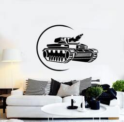 Wall Vinyl Tank War Target Military Army Guaranteed Quality Decal Mural Art 1625Dz - thumbnail 1