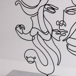 Handmade Medusa Wire Sculpture Greek Bust Shelf Decor - thumbnail 3