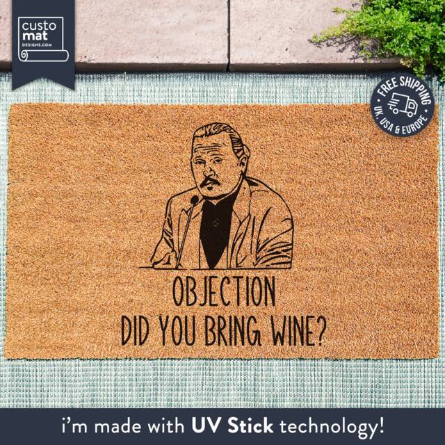 Objection Did You Bring Wine - Doormat Funny Court Case Amber Heard Depp Vs Johnny - image 1