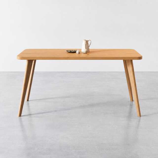 Solid Oak Dining Table, Danish Tapered Legs, Scandinavian Modern Kitchen Table - image 1