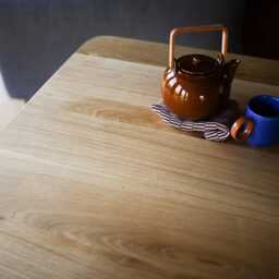 Solid Oak Dining Table, Danish Tapered Legs, Scandinavian Modern Kitchen Table - thumbnail 2