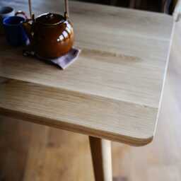 Solid Oak Dining Table, Danish Tapered Legs, Scandinavian Modern Kitchen Table - thumbnail 3