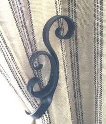 Scrolled Holdbacks Curtains Tie Backs Set Iron Hand Forged