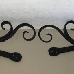 Scrolled Holdbacks Curtains Tie Backs Set Iron Hand Forged - thumbnail 2