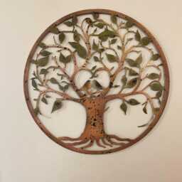Love Birds Large Rusty Metal Wall Plaque - Home & Garden Art Hand Finished - thumbnail 1