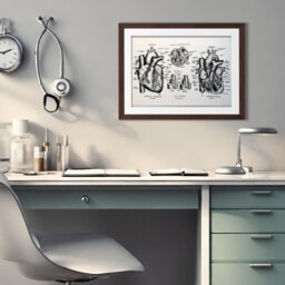 Anatomical Heart Wall Art, Nursing Student, Gift For Doctor, Nurse, Anatomy Study Guide, Graduation Gift, Cardiac Diagram, Illustration Art - thumbnail 2