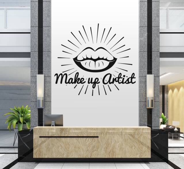 Makeup Artist Lips Vinyl Wall Decal Beauty Salon Decor Hs114 - image 1