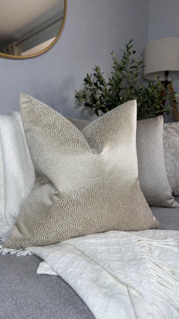 Beige Ivory Natural Luxury Cushion Cover - Textured Design Reversible Pillow Case For Sofa Or Bed Dazzle - image 1