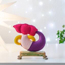 Felt Mermaid Sculpture - Handmade Textile Art Doll, Quirky Sea Diva, One-Of-A-Kind - thumbnail 4