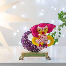 Felt Mermaid Sculpture - Handmade Textile Art Doll, Quirky Sea Diva, One-Of-A-Kind - thumbnail 2