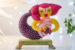 Felt Mermaid Sculpture - Handmade Textile Art Doll, Quirky Sea Diva, One-Of-A-Kind - thumbnail 1