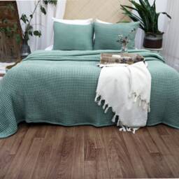 Waffle Cotton Bedspread Queen/King Size Soft Bed Throw - thumbnail 3
