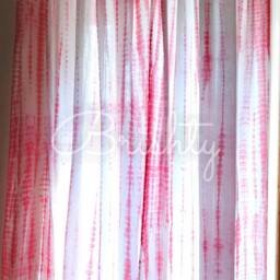 Light Red Tie Dye Cotton Curtains, Boho Decor, 82-Inch - thumbnail 4