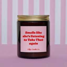 Smells Like She's Listening To Take That Again Soy Candle, Funny Gift For Her - thumbnail 1