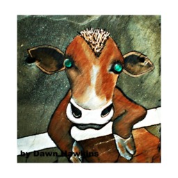 Farmhouse Cow Painting On Slate Rustic Wall Decor - thumbnail 3