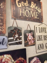 Farmhouse Cow Painting On Slate Rustic Wall Decor - thumbnail 4