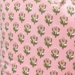 Pink Indian Block Print Pillow Coven , Cotton Voile Hand Mede - thumbnail 3