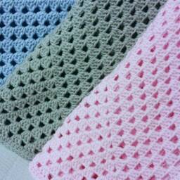 Crochet Baby Blanket, Granny Square, Afghan For Kids, Square Choose Your Color - thumbnail 4