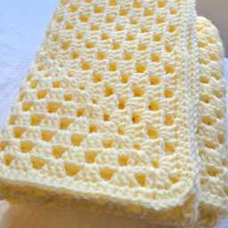 Crochet Baby Blanket, Granny Square, Afghan For Kids, Square Choose Your Color - thumbnail 3