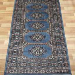 3x5 Gray Color Bokhara Rug - 0.90x1.50 Bedroom Luxury Area Turkish Fine Quality Afghan - thumbnail 2