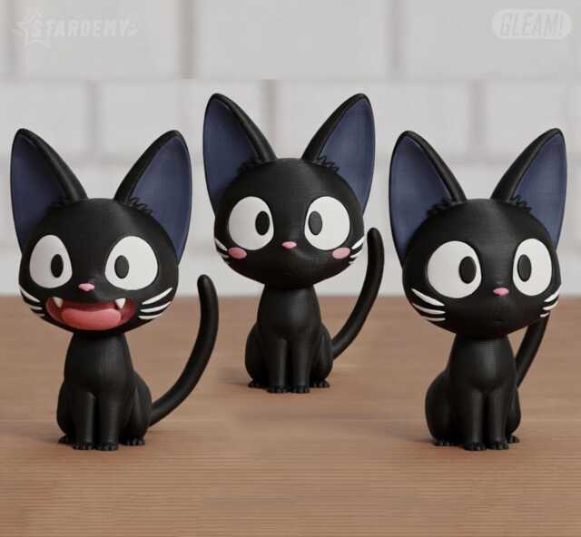 Jiji Inspired Black Cat Figure - Cute Anime Desk Decor, Kawaii Witch Statue, 3D Printed Collectible - 6cm, 10cm, 14cm - image 1