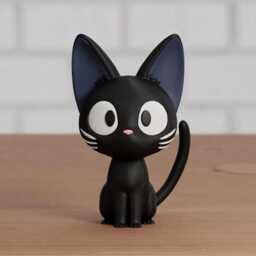 Jiji Inspired Black Cat Figure - Cute Anime Desk Decor, Kawaii Witch Statue, 3D Printed Collectible - 6cm, 10cm, 14cm - thumbnail 4