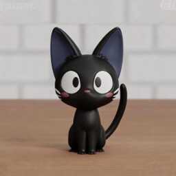 Jiji Inspired Black Cat Figure - Cute Anime Desk Decor, Kawaii Witch Statue, 3D Printed Collectible - 6cm, 10cm, 14cm - thumbnail 2