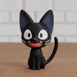 Jiji Inspired Black Cat Figure - Cute Anime Desk Decor, Kawaii Witch Statue, 3D Printed Collectible - 6cm, 10cm, 14cm - thumbnail 3