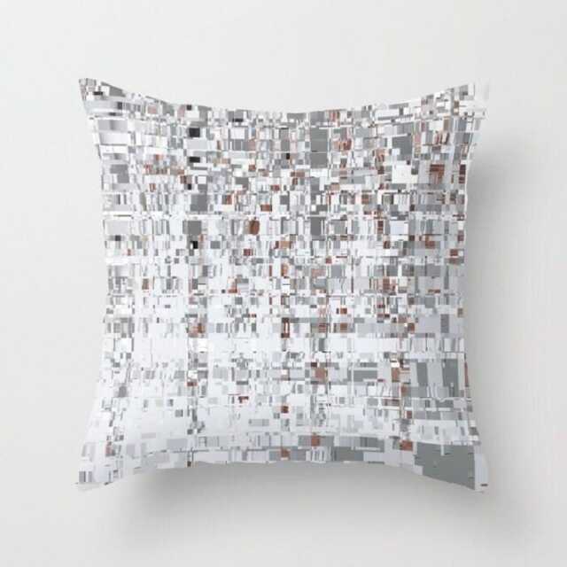 Abstract Architecture, Decorative Pillow, Home Decor, Grey, Brown, Geometric Digital Art Pillow, Contemporary Decorations - image 1