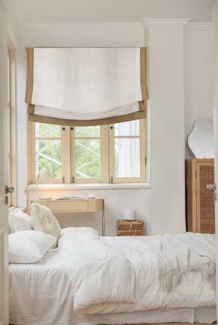 85 Colors Custom Roman Shades With Chain Mechanism, Solid Relaxed Shade, Window Treatment, Blinds With Border Trim - image 1
