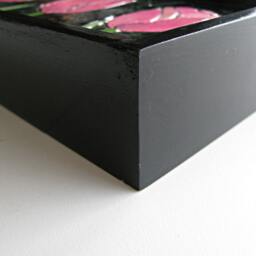 Pink Tulip Mosaic - Paper Tile Mini - Original Art - Unique Process - Flower Flower - Spring Garden Art - thumbnail 3