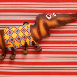 Ceramic Wall Funny Dachshund. Playful Dog. Wall Art. Dog Hanging. Hand Made Ceramics. Hanging Decor - thumbnail 2