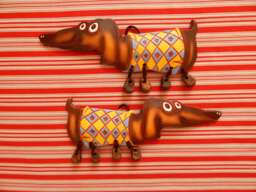Ceramic Wall Funny Dachshund. Playful Dog. Wall Art. Dog Hanging. Hand Made Ceramics. Hanging Decor - thumbnail 1