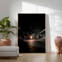 Airplane Wall Art - Night Airport Poster Aviation Decor Modern Jet Plane Print Pilot Gift Travel Photography Inspired Artwork - thumbnail 2