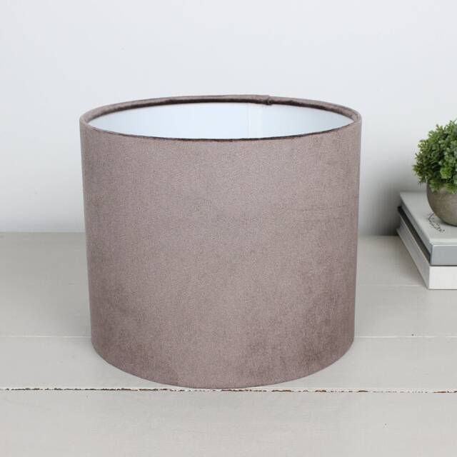 Glamour Latte Velvet Drum Lampshade