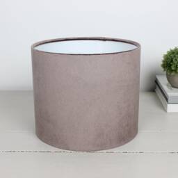 Glamour Latte Velvet Drum Lampshade