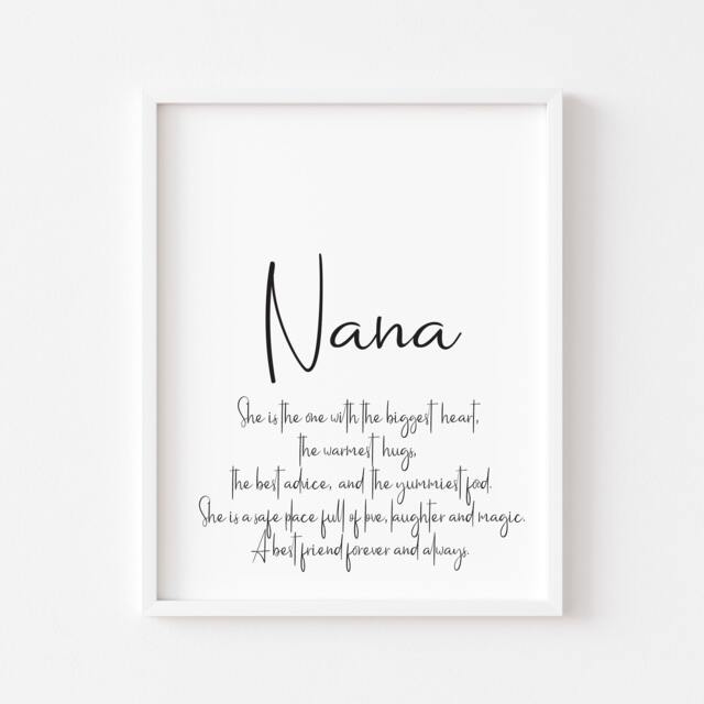 Nana Definition Print Sentimental Grandparent Gift, Unframed Wall Art - image 1