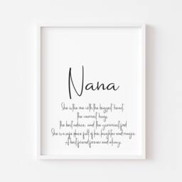 Nana Definition Print Sentimental Grandparent Gift, Unframed Wall Art - thumbnail 1