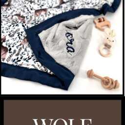 Personalized Wolf Minky Blanketbaby Boy Gift Baby Nursery Bedding Blanket Wolfs - thumbnail 4