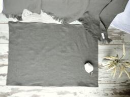 Heavy Linen Bath Mat, Double-Layered Stone Gray Rug