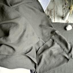 Heavy Linen Bath Mat, Double-Layered Stone Gray Rug - thumbnail 4