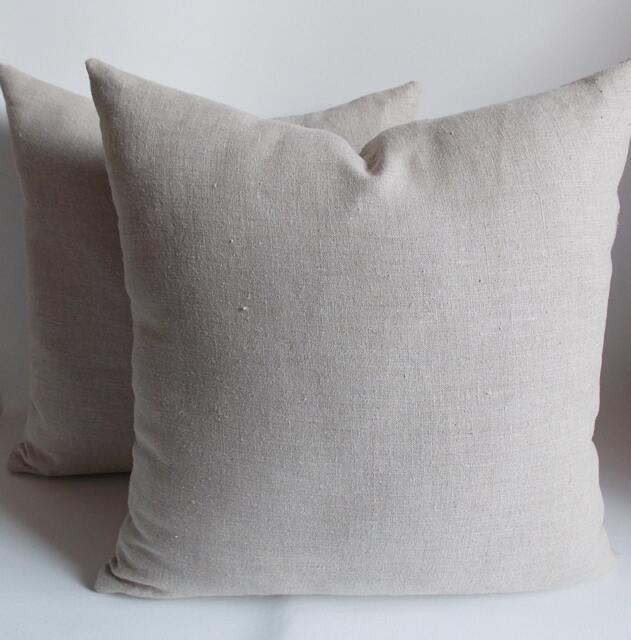 Natural Linen Pillow Covers - Set Of 2 - 18''x18'' Decorative Cushion - image 1