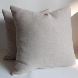 Natural Linen Pillow Covers - Set Of 2 - 18''x18'' Decorative Cushion - thumbnail 3