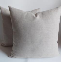 Natural Linen Pillow Covers - Set Of 2 - 18''x18'' Decorative Cushion - thumbnail 1