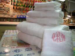 Monogrammed 6 Pieces White Towels Set - 100% Cotton -Grandeur Hospitality