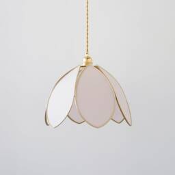 Simple Flower Pendant Light - Marshmallow & Gold - thumbnail 2